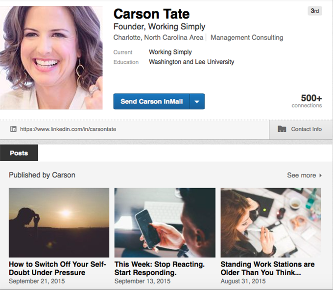 Carson Tate's LinkedIn 