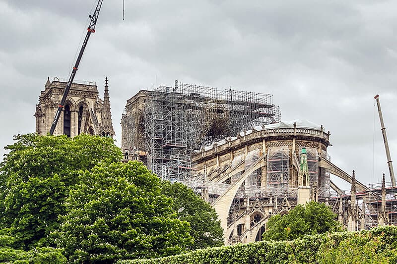 The unfortunate event for the most popular monument in Paris - Notre Dame after the fire.