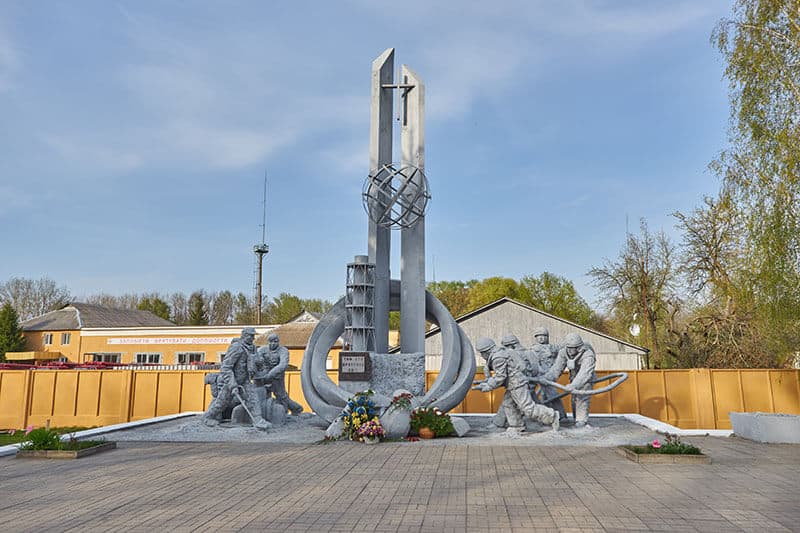 Monument to the 'soldiers' of the Chernobyl disaster.