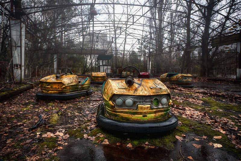 Abandoned park within the evacuated Pripyat.