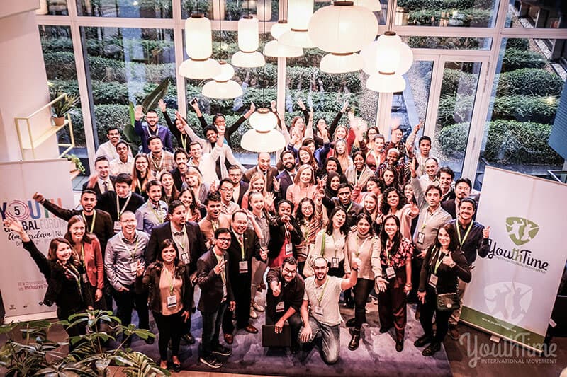 Group photo of Youth Time Global Forum, Amsterdam, 2019. 