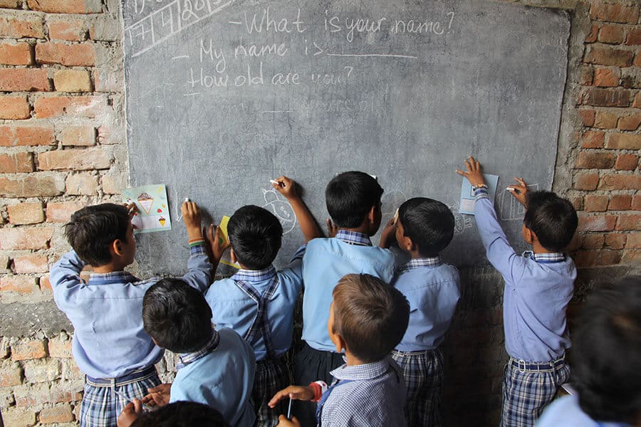 Children in rural indian village school