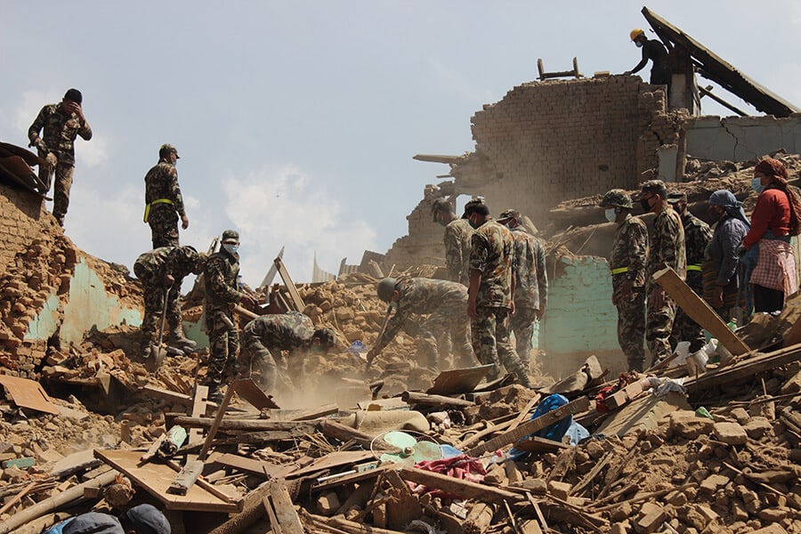 Ruins of the devastating Earthquake in Nepal
