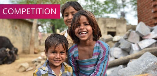 Smiling children from rural part of India