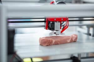 3D printer recreating a piece of meat
