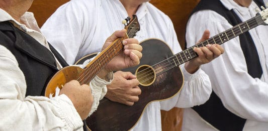 Croatian musicians in traditional Croatian folk costumes