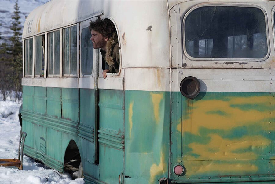 Emile Hirsch as Christopher McCandless in the film Into the Wild