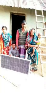 Family with the new solar panel