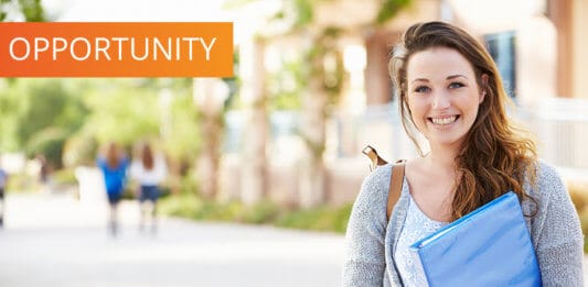 Student Outdoors On Campus