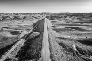 The view of highway 83 running through Nebraska