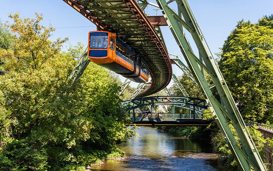 The Schwebahn floating tram in Wuppertal