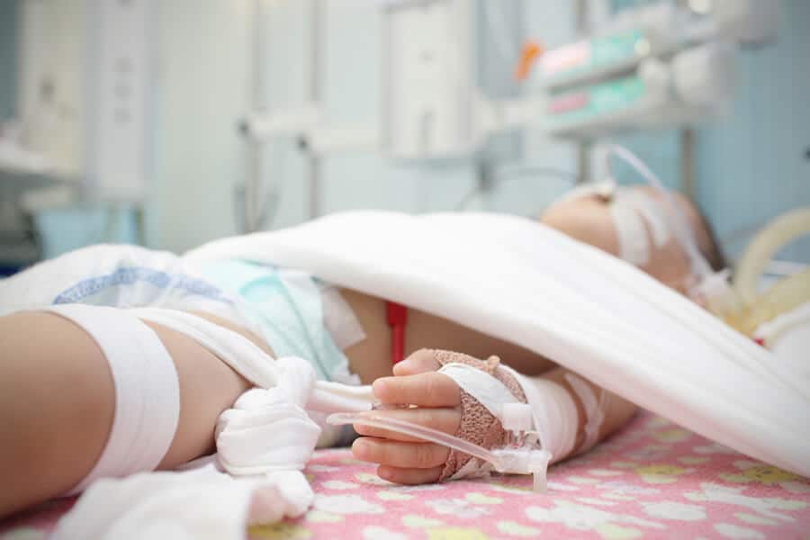 Baby in the pediatric ICU