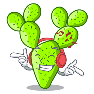 Cactus listening music