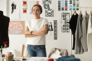 Craftswoman in her workshop new startup