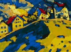 Houses on a Hill reproduction of Wassily Kandinsky painting