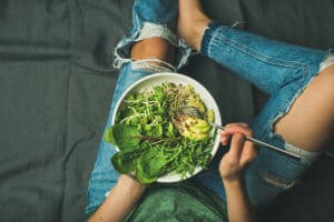 Green vegan breakfast meal