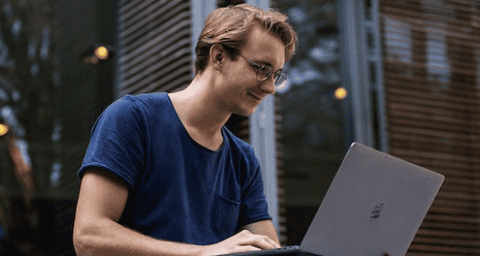 A person working on a computer.